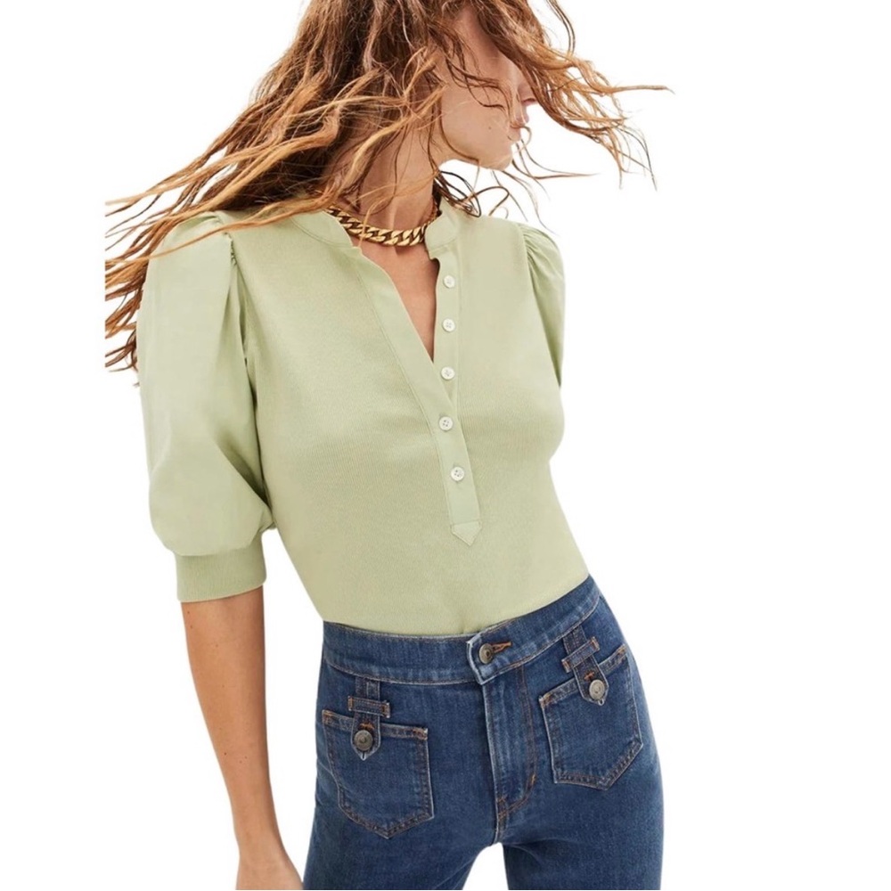 Veronica Beard Light Green Blouse